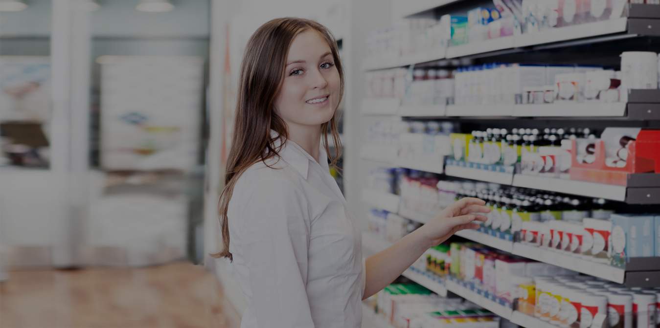 Female customer browsing a pharmacy